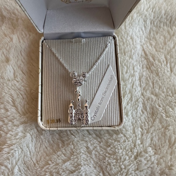 Silver Disney Castle Crystal Necklace - Picture 5 of 6